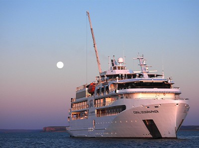 Small boat Coral Geographer sails the Kimberley region